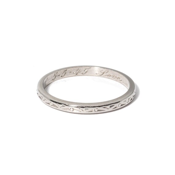 Platinum vintage wedding best sale bands