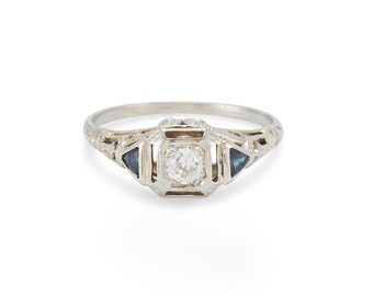 Vintage Art Deco Style Engagement Ring, 0.20 Carats