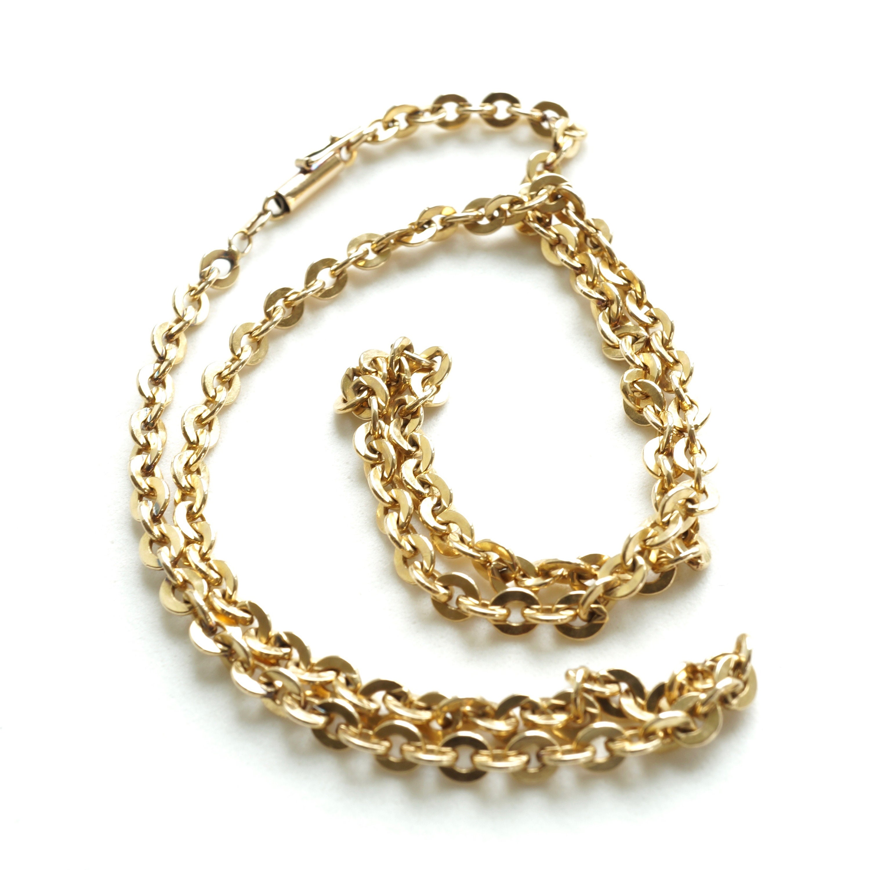 Vintage Solid Gold Chain 1970s Yellow Gold Chain Heavy Gold Etsy