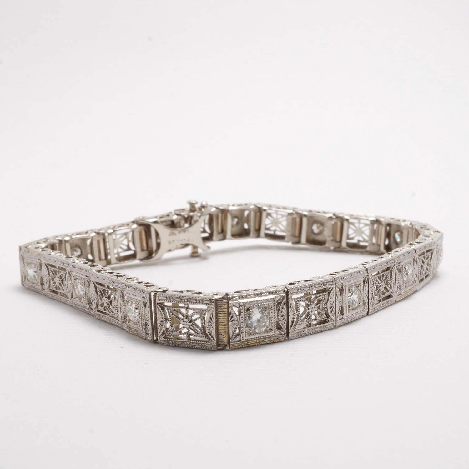 Antique Diamond Bracelet Pearl Clasp - Pearl & Clasp