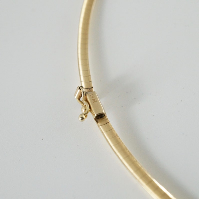 Vintage 14K Yellow Gold Omega Chain Necklace, Vintage Gold Collar Necklace image 7