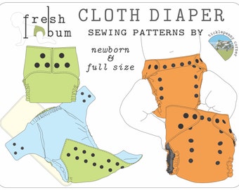 Fresh Bum Pocket Style Cloth Diaper Sewing Pattern - Both sizes: Newborn & Full