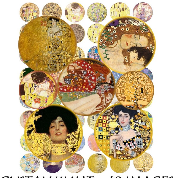 images digitales cabochon Klimt Gustav Klimt Art deco Art nouveau peintre peinture image bijoux images cabochon cabochon vorlagen