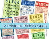 Vintage Bingo Card Digital Collage Sheet | Retro Bingo Cards for Scrapbooking & Junk Journals | Instant Download