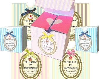 Printable DIY Paper Gift Box Papercraft A4 Cupcake Printable, treat box, surprise box, cupcake shaped box, cupcake favor box, party bags