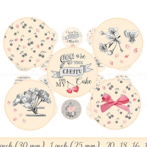 images digitales cabochon fleurs de cerisier cerise rose pastel image bijoux cabochon badge miroir image à imprimer 30 25 20 18 16 14 mm