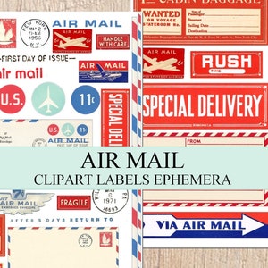 Etykiety lotnicze vintage, etykiety lotnicze do druku, efemerydy, scrapbooking i dziennikarstwo, Allegradigital