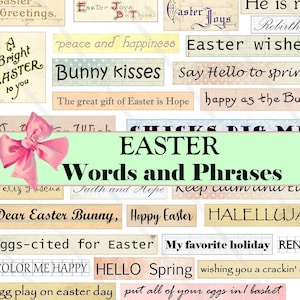 Digital collage sheet, Digital Phrase quotes Easter inspirational motivation Collage Sheet, Quote collage sheet, Easter quotes