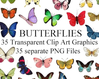 Digital Collage Sheet Butterflies wings PNG and JPEG Instant Download butterfly clipart Digital Scrapbook Paper butterfly PNG butterflies