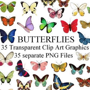 Digital Collage Sheet Butterflies wings PNG and JPEG Instant Download butterfly clipart Digital Scrapbook Paper butterfly PNG butterflies