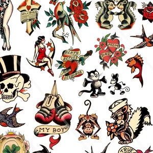 Digitale Bilder Vintage Tattoo Clipart Vintage Tattoo Fussy Cut, Cricut, Scan N Cut