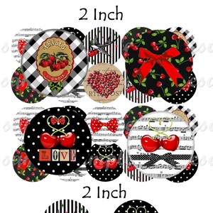 images digitales cabochon cerise rouge noir coeur images pour bijoux cabochon badge miroir collage digital images numériques cabochon cerise