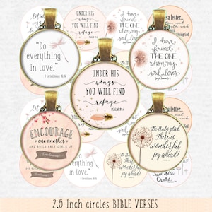2.5 inch size Printable download BIBLE VERSES circle images for pocket mirror badge  magnets, printable Bible verses Bible quotes
