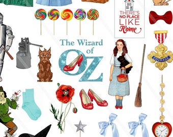 Wizard of Oz Clipart Dorothy Clip Art Digital collage sheet Wizard of Oz Dorothy ruby slippers Illustration PNG file JPEG file