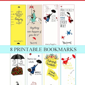 8 Marque-Pages à imprimer Mary poppins, signet Mary poppins, marque page à imprimer Allegradigital Allegra digital