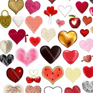 Images digitales coeur clipart image scrapbooking images JPG PNG, images png, images à imprimer Saint-Valentin clipart