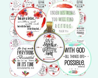 Printable Bible Verses 1 + 1.2 + 1.5 inch (25, 30, 38 mm) circles download BIBLE VERSES  Allegradigital
