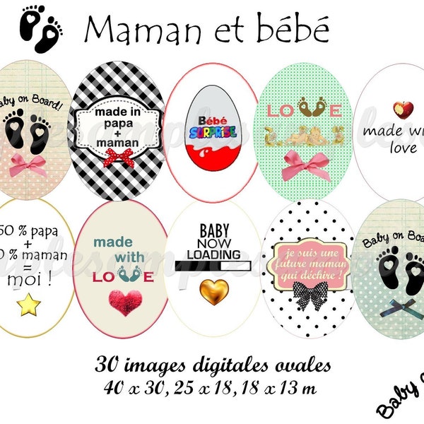 images digitales ovales future maman grossesse naissance bébé images pour bijoux avec un cabochon en verre ovale, cabochon ovale image ovale