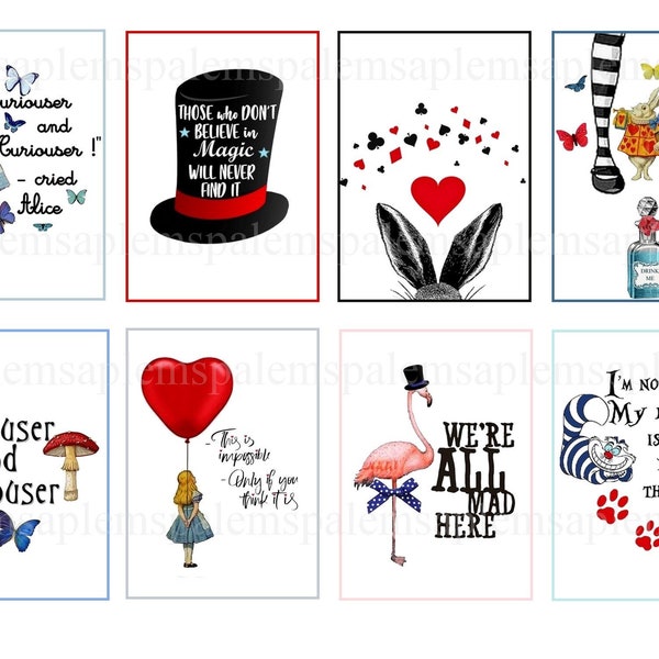 Alice in wonderland stickers Inspirational and Motivational Printable Sticker Sheet  Alice in wonderland sayings Eat Me Drink me