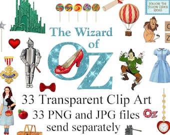 Wizard of Oz Clipart Dorothy Clip Art Digital collage sheet Wizard of Oz Dorothy ruby slippers Illustration PNG file JPEG file 33 Sheets