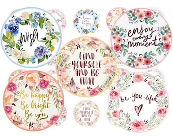 Inspirational quotes digital collage sheet bottlecap image Motivational sayings 2 inch cicrles 1.5 inch circles printable download