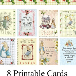 karty z obrazami cyfrowymi Piotruś Królik Piotruś Królik Beatrix Potter scrapbooking Junk Journal Spot Journal Journaling
