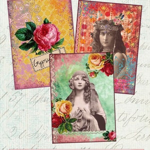 imágenes digitales tarjetas Gypsy scrapbooking diario basura spot diario diario tarjeta vintage papel vintage