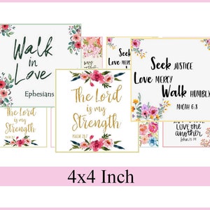 Bibelverse Digital Collage Sheet Scrabble 4 x 4 Zoll Untersetzer Größe BIBELVERSE Bilder für Anhänger Cabochons, Schrift-Tags
