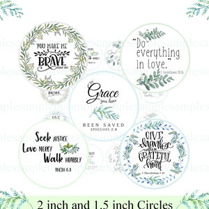 Bible Verses Digital Collage Sheet Circles Bible Verses 2 Inch Circles ...