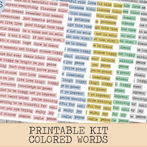 Inspirational Journal Words – Vintage-Style Printable Words and Phrases for Junk Journals & Scrapbooking, Instant donwnload, Allegradigital