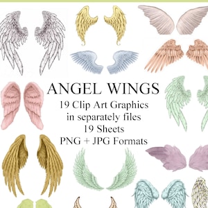 Images digitales Ailes d'anges, ange vintage, rétro, ange, aile, scrapbooking, clipart ailes d'anges  Allegradigital
