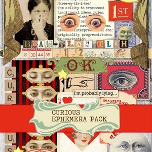 Curious Ephemera Pack – Vintage Digital Collage Sheet | Instant Download, Allegradigital