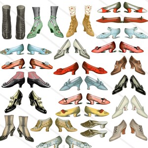 Images digitales vintage rétro chaussure escarpin clipart images scrapbooking carte journaling junk journal PNG