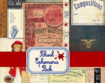Puede incluir: Una colección de efímeras escolares vintage, que incluye una escuela roja y blanca, un libro rojo y blanco con el texto "Primary Quarterly" y la fecha "Jany-March, 1887", un libro azul y blanco con el texto "Compositions", un libro rojo y blanco con el texto "The Report Book", un libro blanco y negro con el texto "Scholars Monthly Reports", un libro blanco y negro con el texto "Report", un libro rojo y blanco con el texto "A Good Boy", un libro rojo y blanco con el texto "Red School House for Boys", un libro rojo y blanco con el texto "Kk Ll Mm", un libro rojo y blanco con el texto "This Book Belongs To", un libro rojo y blanco con el texto "6666" y un libro rojo y blanco con el texto "City of New York Public Instruction Primary School No. 33".