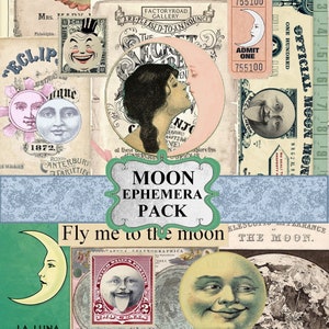 Vintage Mond Ephemera druckbares Vintage junk journal kit vintage Papier download Journal Seiten junk journal scrapbooking