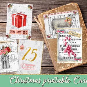 images digitales cartes de Noël, carte de voeux, carte de nouvel an, carte à imprimer scrapbooking junk journal spot journal journaling
