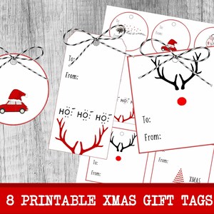 Minimalist Christmas Tags printable gift tags hang tags journal craft hobby crafting scrapbooking minimal christmas digital collage sheet