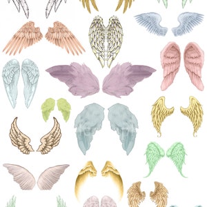 Images digitales Ailes d'anges, ange vintage, rétro, ange, aile, scrapbooking, clipart ailes d'anges  Allegradigital
