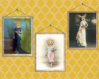 digital collage sheet 3 Cards Tag - Digital Collage Sheet ATC Size Images for Card Making, Greeting Cards, Jewelry Cards, Decoupage Paper