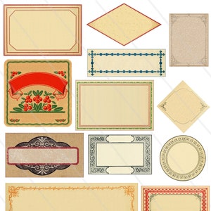 15 étiquettes à imprimer, étiquette numérique, étiquettes digitales, images digitales, collage digital, étiquette vintage rétro scrapbooking