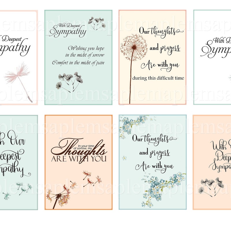 Sympathy Card Printable Etsy