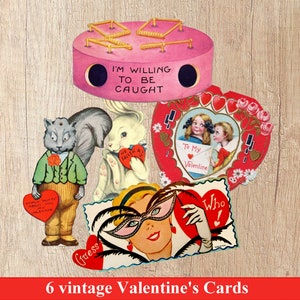 images digitales cartes vintage Saint Valentin scrapbooking junk journal spot journal journaling cartes à imprimer