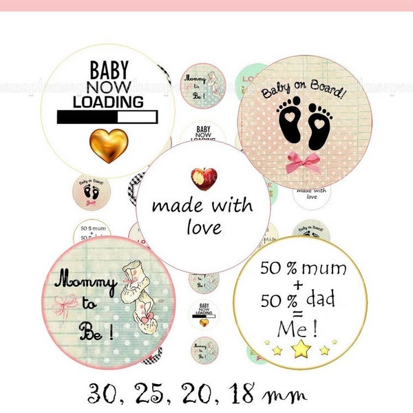 images digitales cabochon Bébé grossesse naissance images bijoux, images cabochon, collage digital, allegradigital