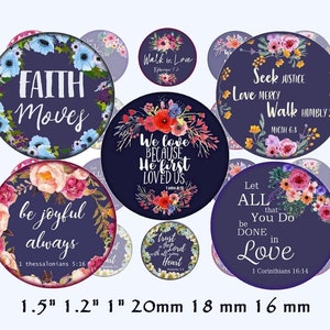 Bible Verses Digital Collage Sheet 1 + 1.2 + 1.5 Inch (25, 30, 38 Mm ...