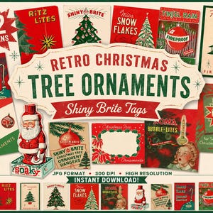 Weihnachten Geschenkanhänger, Sticker und Etiketten Weihnachten vintage Bilder Vorlagen zum herunterladen vintage Weihnachten