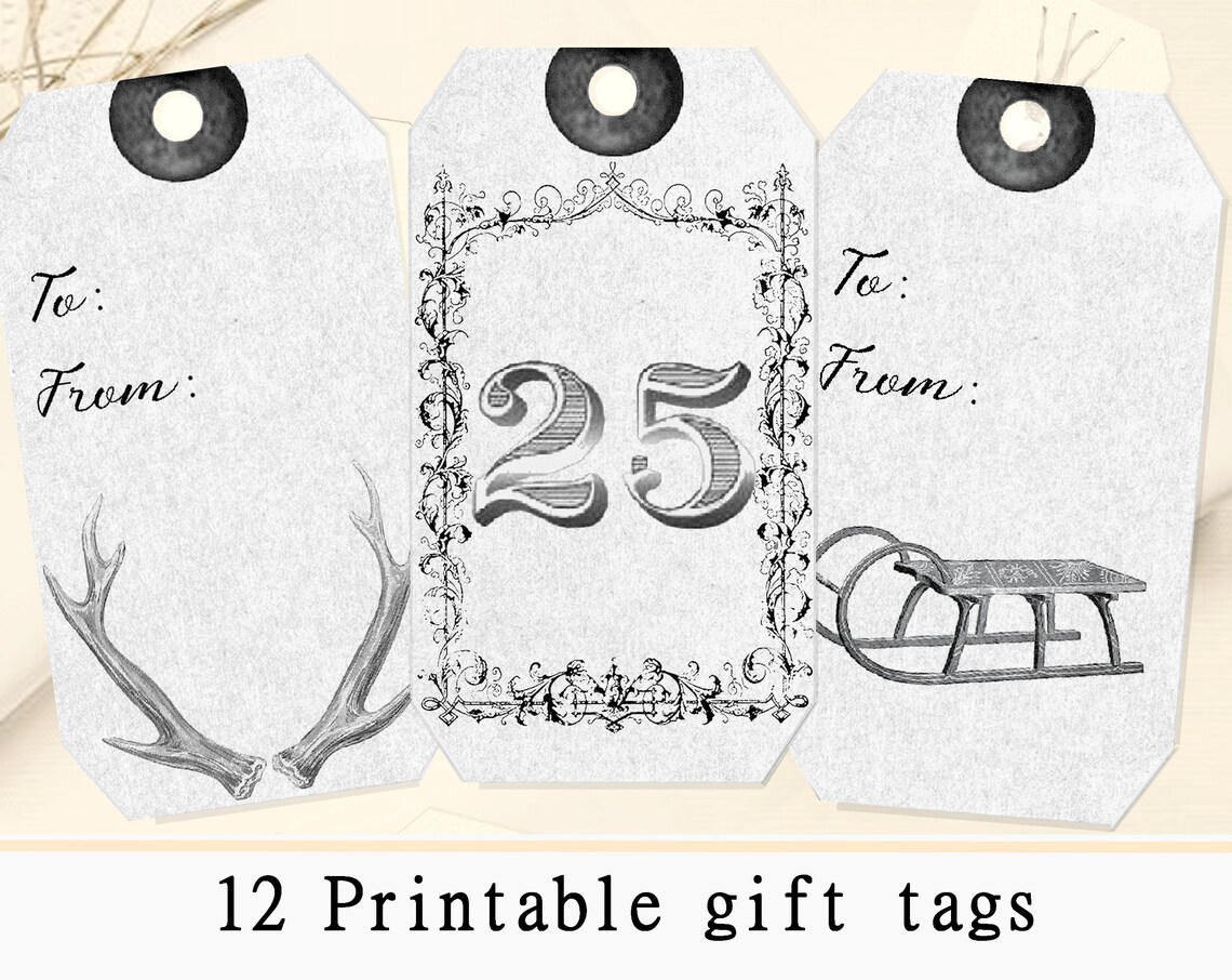 Christmas Tags Printable Gift Tags Hang Tags Journaling | Etsy