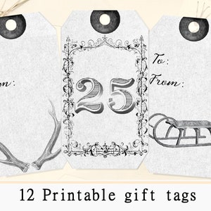 Christmas Tags Printable Gift Tags Hang Tags Journaling Journal Craft ...
