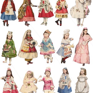 Digitales Collageblatt Kinderfeen ClipArt für Scrapbooking, Kartenherstellung, Decoupage, Ephemera, PNG, Cricut
