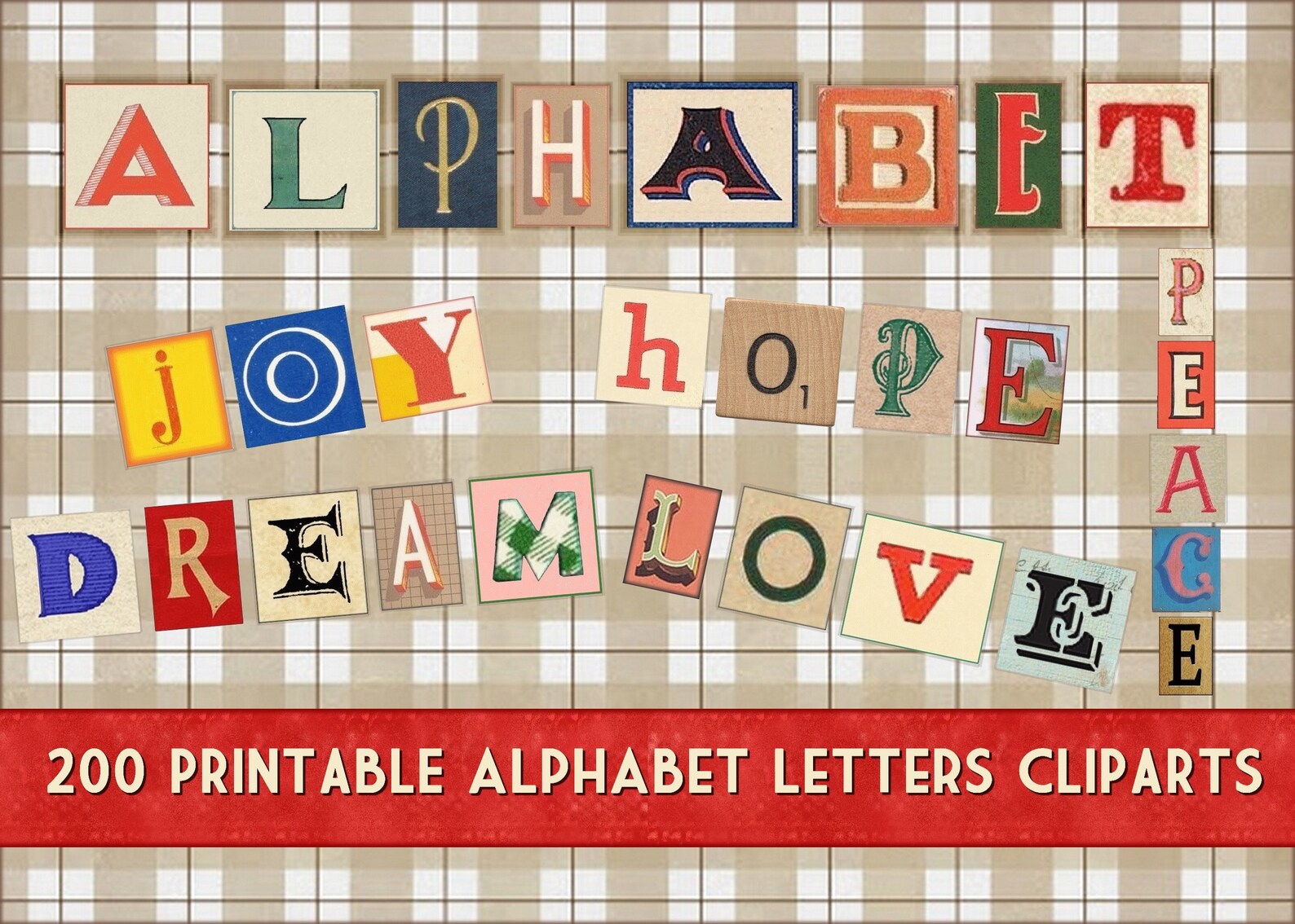 Retro Printable Alphabet Letters Vintage Alphabet Cliparts scrapbook Retro Printable Alphabet Letters Vintage Alphabet Cliparts scrapbook