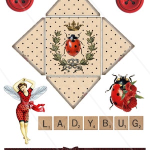 Vintage Ladybug Junk Journal Ephemera Pack – Printable Summer Garden ...